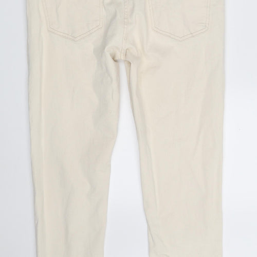 Denim & Co. Mens Beige  Cotton Skinny Jeans Size 34 in L30 in Slim Button