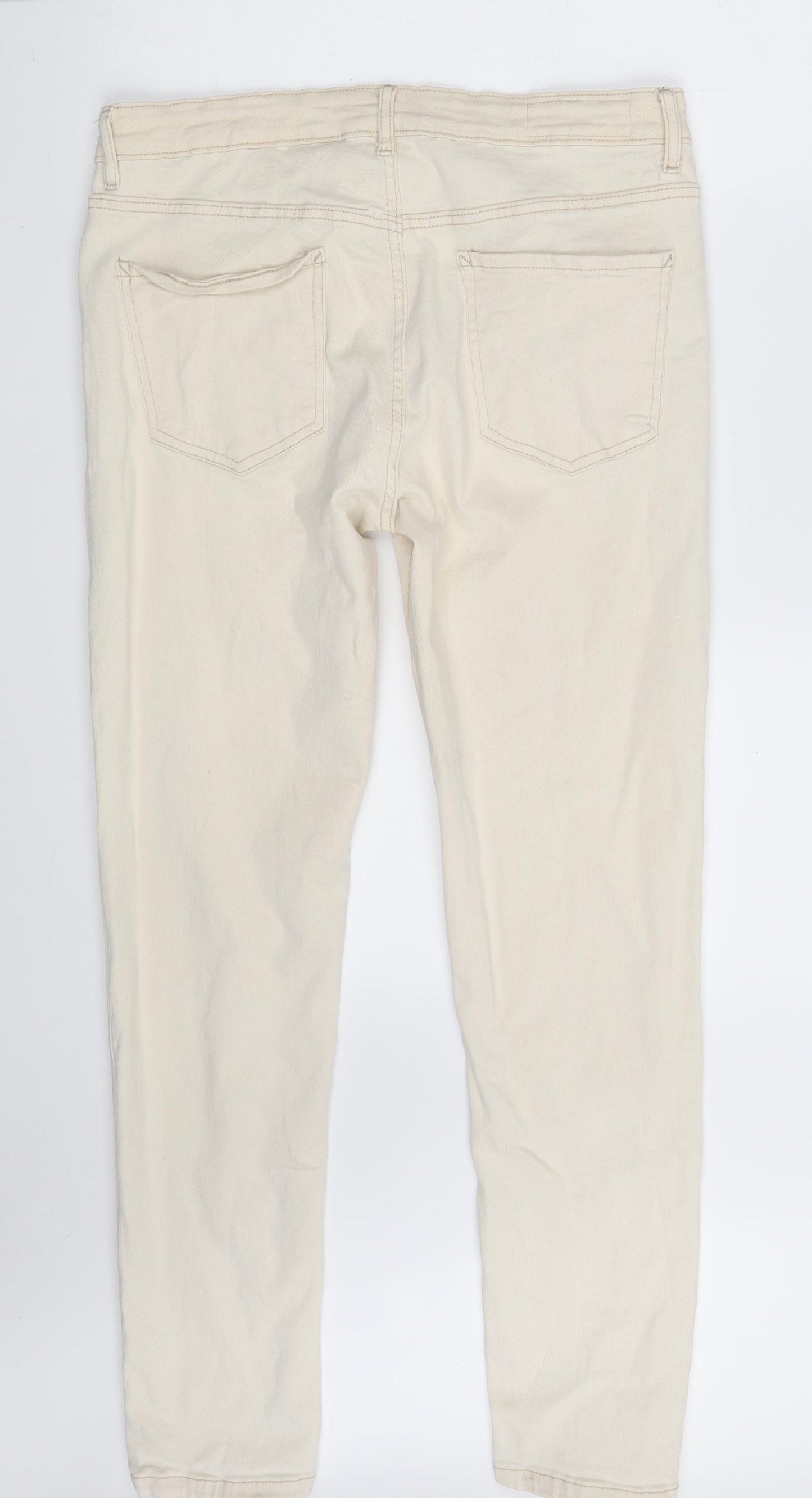 Denim & Co. Mens Beige  Cotton Skinny Jeans Size 34 in L30 in Slim Button