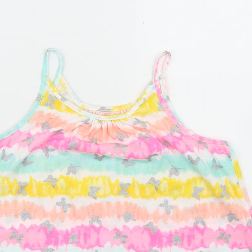 Isaac Mizrahi Girls Multicoloured Floral Polyester Camisole T-Shirt Size 7-8 Years Round Neck  - Tie Dye