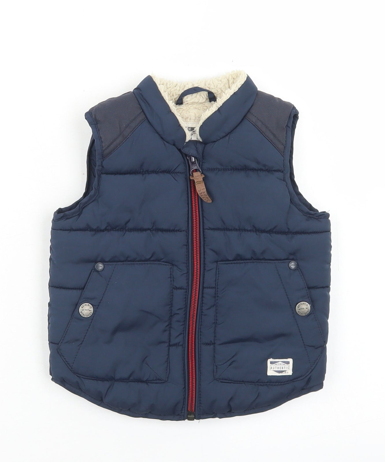 NEXT Boys Blue   Gilet Coat Size 3-6 Months   Zip - Fleece Lined