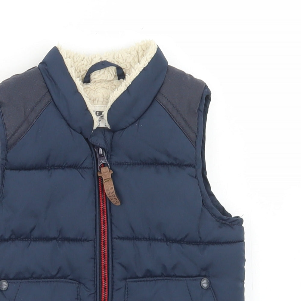 NEXT Boys Blue   Gilet Coat Size 3-6 Months   Zip - Fleece Lined
