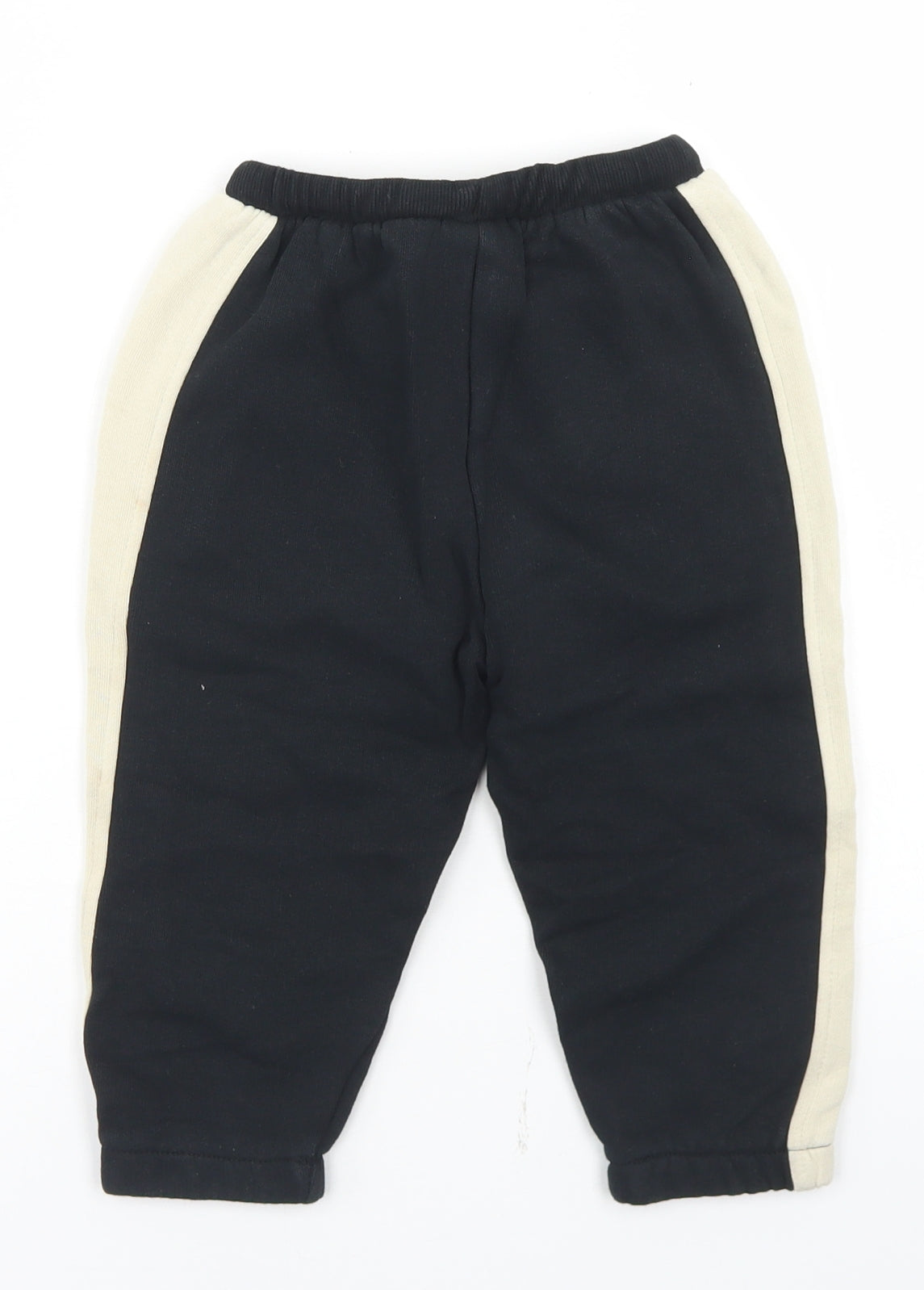Zara Boys Black Colourblock Polyester Jogger Trousers Size 3-4 Years  Regular Drawstring