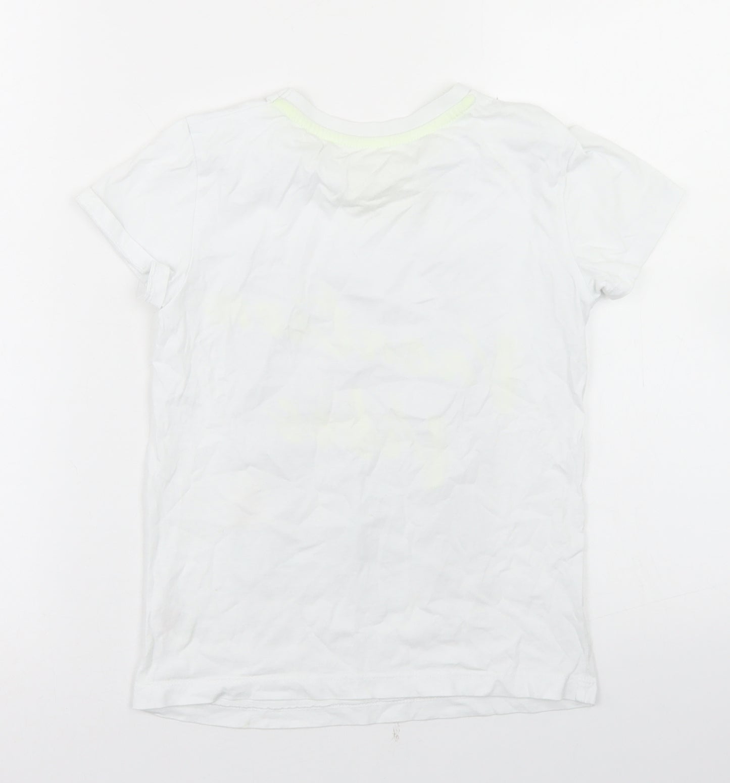 Matalan Boys White  Cotton Basic T-Shirt Size 8 Years Crew Neck  - Vacation Vibes