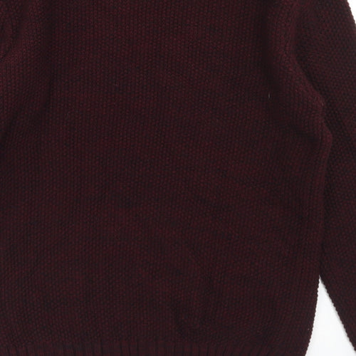 Cedar Wood State Mens Purple Crew Neck  Acrylic Pullover Jumper Size S