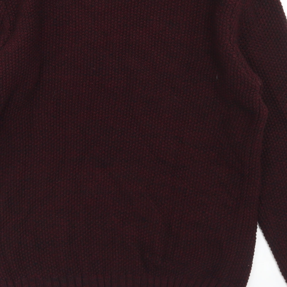 Cedar Wood State Mens Purple Crew Neck  Acrylic Pullover Jumper Size S