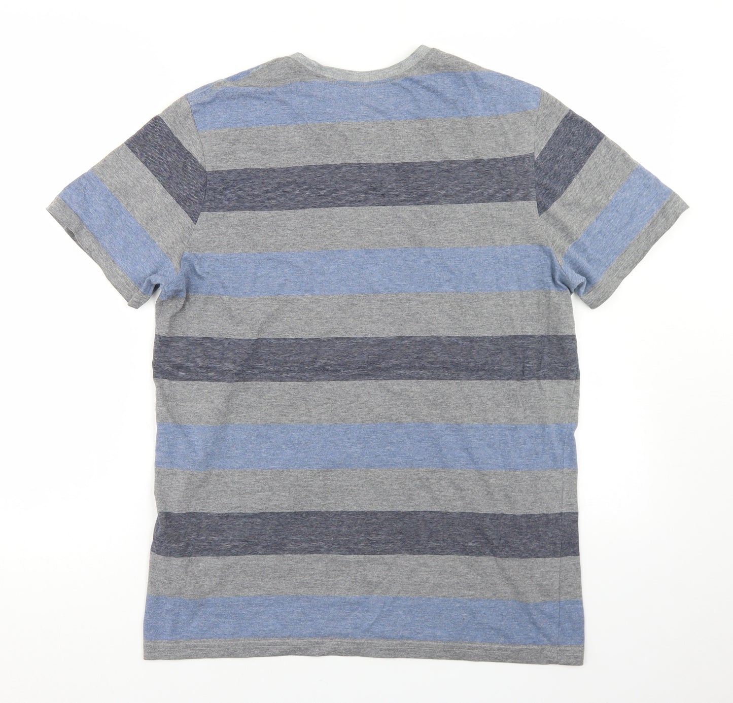 Cambridge Dry Goods Mens Multicoloured Striped Cotton  T-Shirt Size M Crew Neck