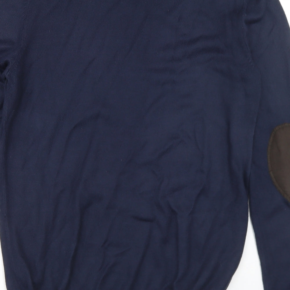 New Look Mens Blue Crew Neck  Acrylic Pullover Jumper Size M