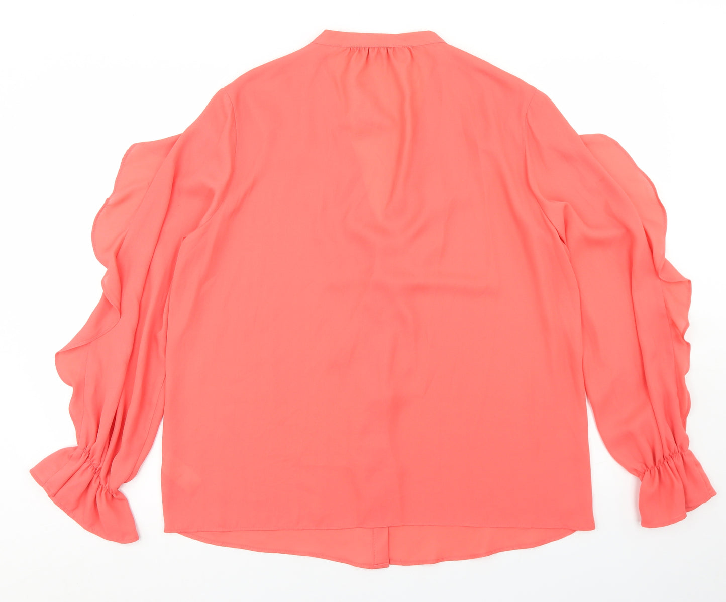 F&F Womens Orange  Polyester Basic Blouse Size 16 V-Neck