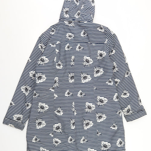 Finesse Womens Blue Striped  Anorak Jacket Size 16  Zip