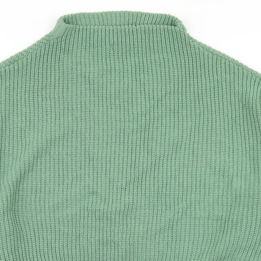 I SAW IT FIRST Womens Green Mock Neck  Acrylic Pullover Jumper Size M   - Cropped
