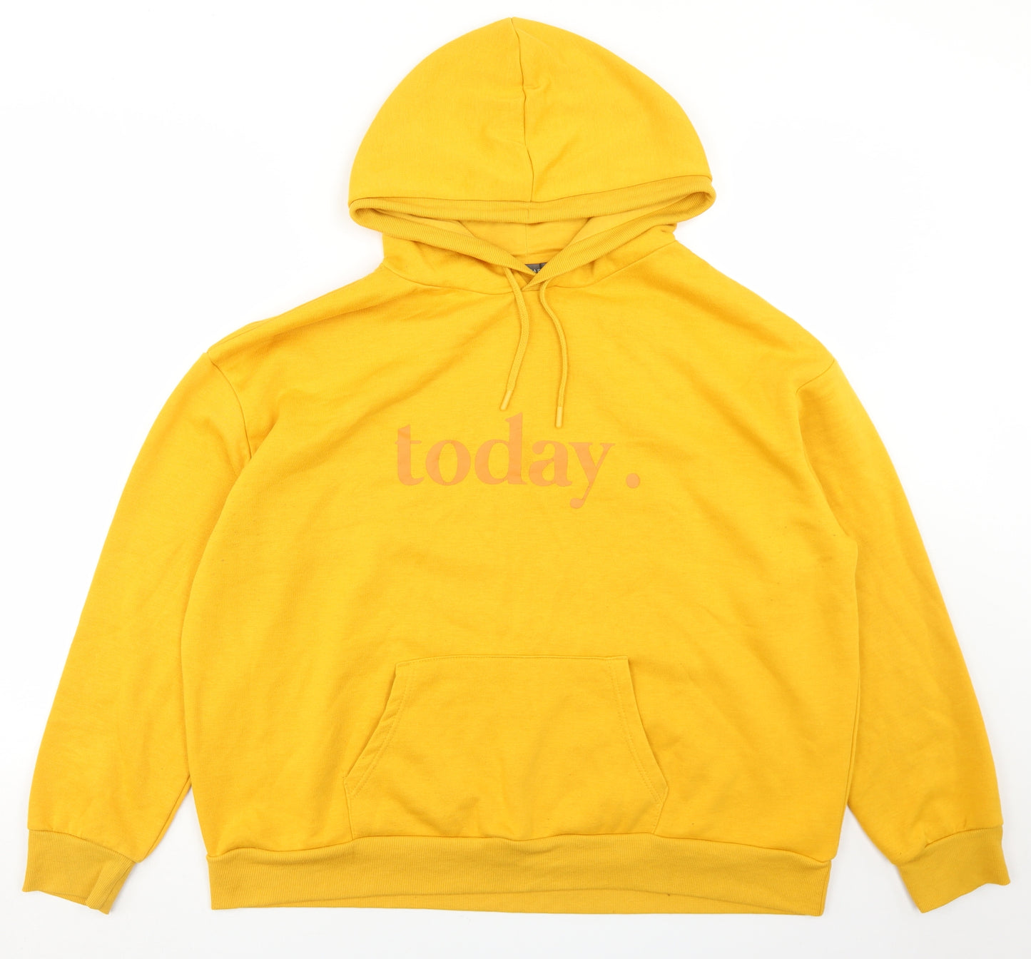 Primark Womens Yellow  Polyester Pullover Hoodie Size XL   - Today.