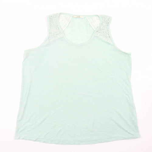 George Womens Blue  Polyester Basic Tank Size 24 Round Neck - Lace Trim