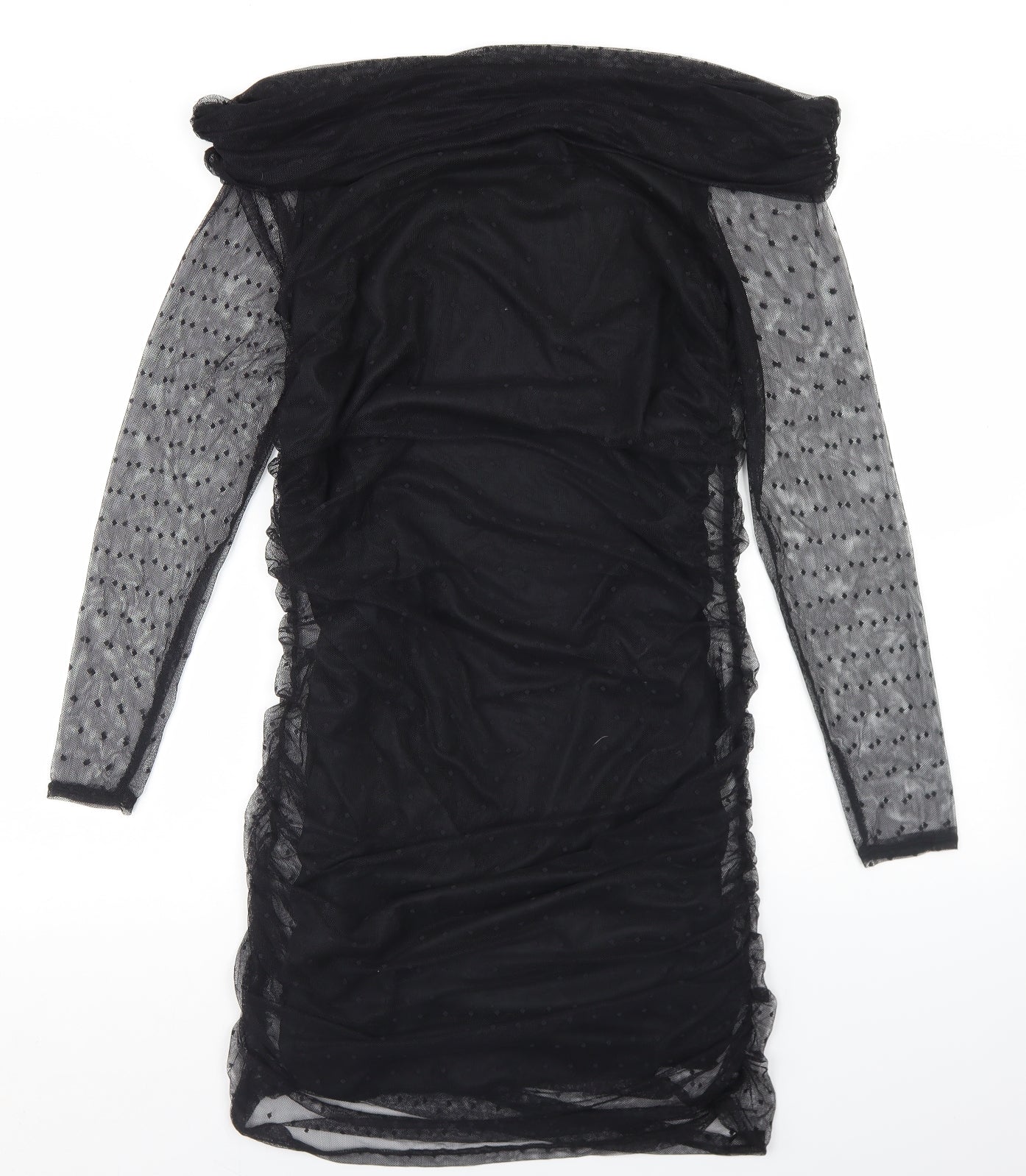 Boohoo Womens Black  Polyester Bodycon  Size 16  Off the Shoulder