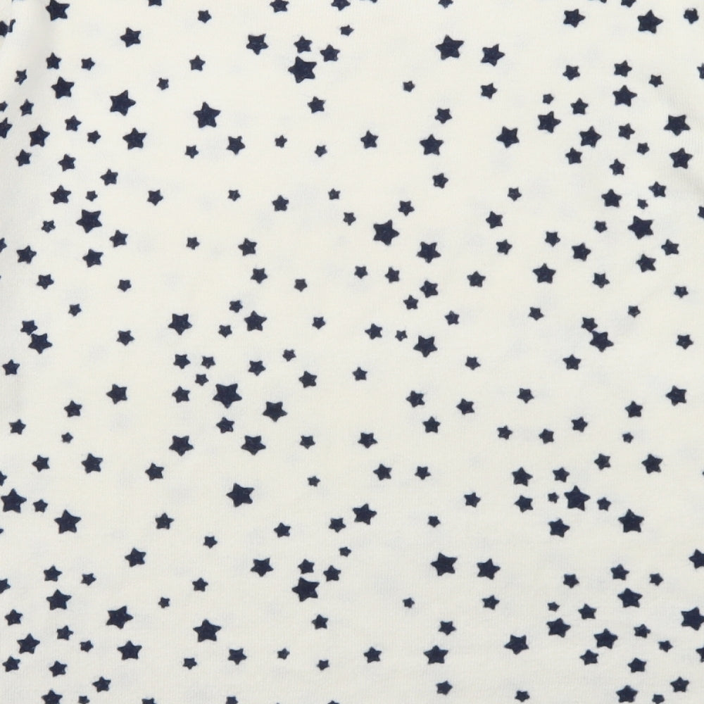 Marks and Spencer Womens White Crew Neck Geometric Acrylic Pullover Jumper Size 18   - Star Print