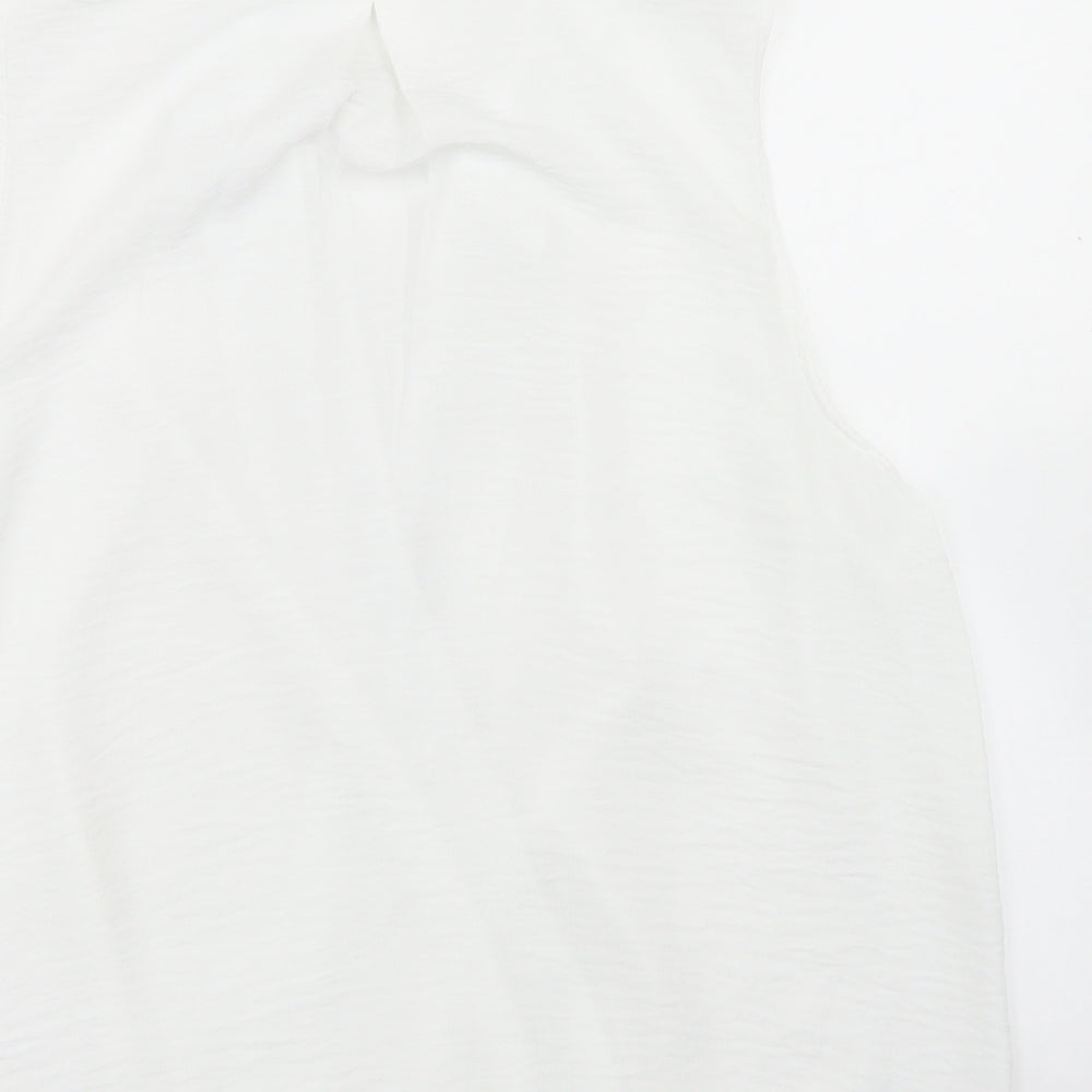 Primark Womens White  Polyester Basic Blouse Size 16 Collared