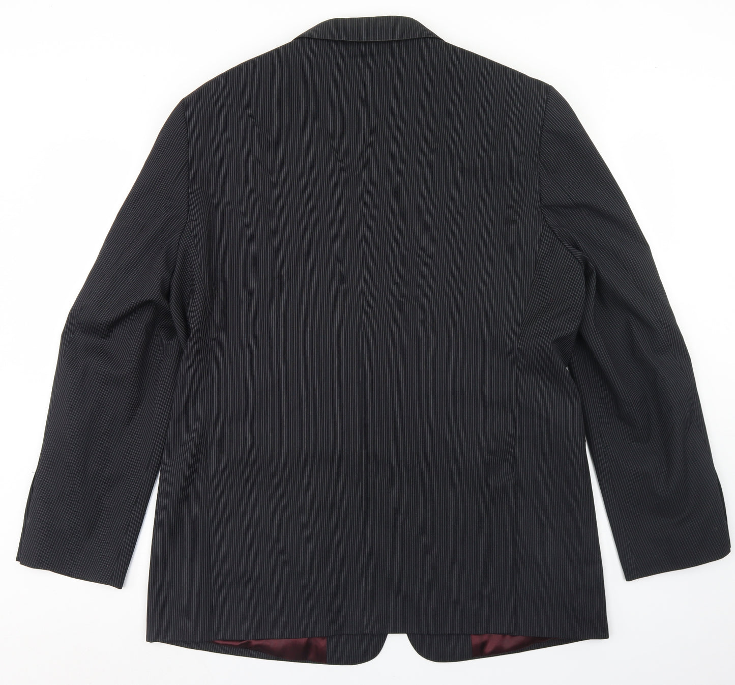 Burton Mens Black Striped Polyester Jacket Blazer Size L