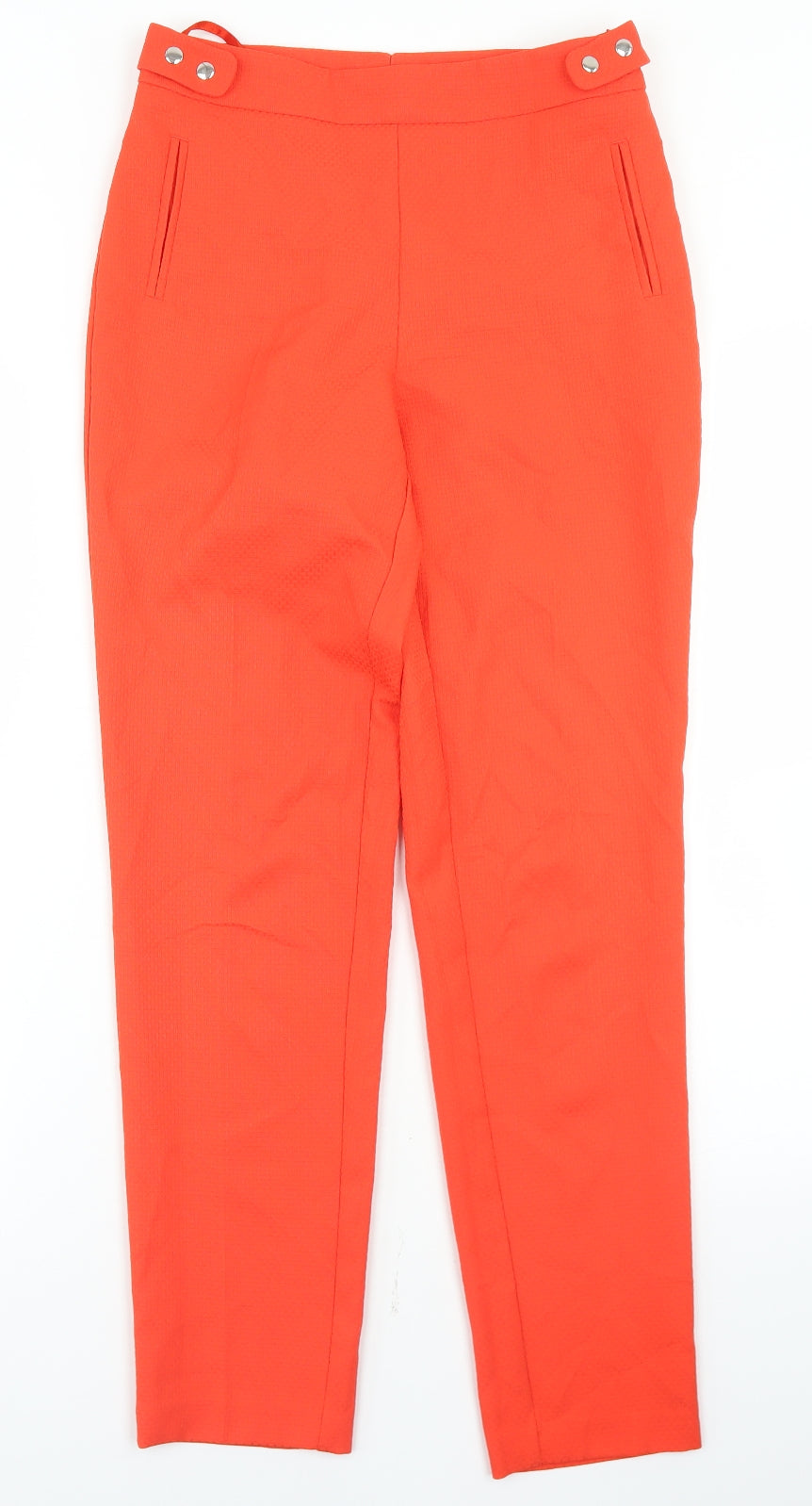 F&F Womens Orange  Polyester Dress Pants Trousers Size 6 L28 in Regular Zip