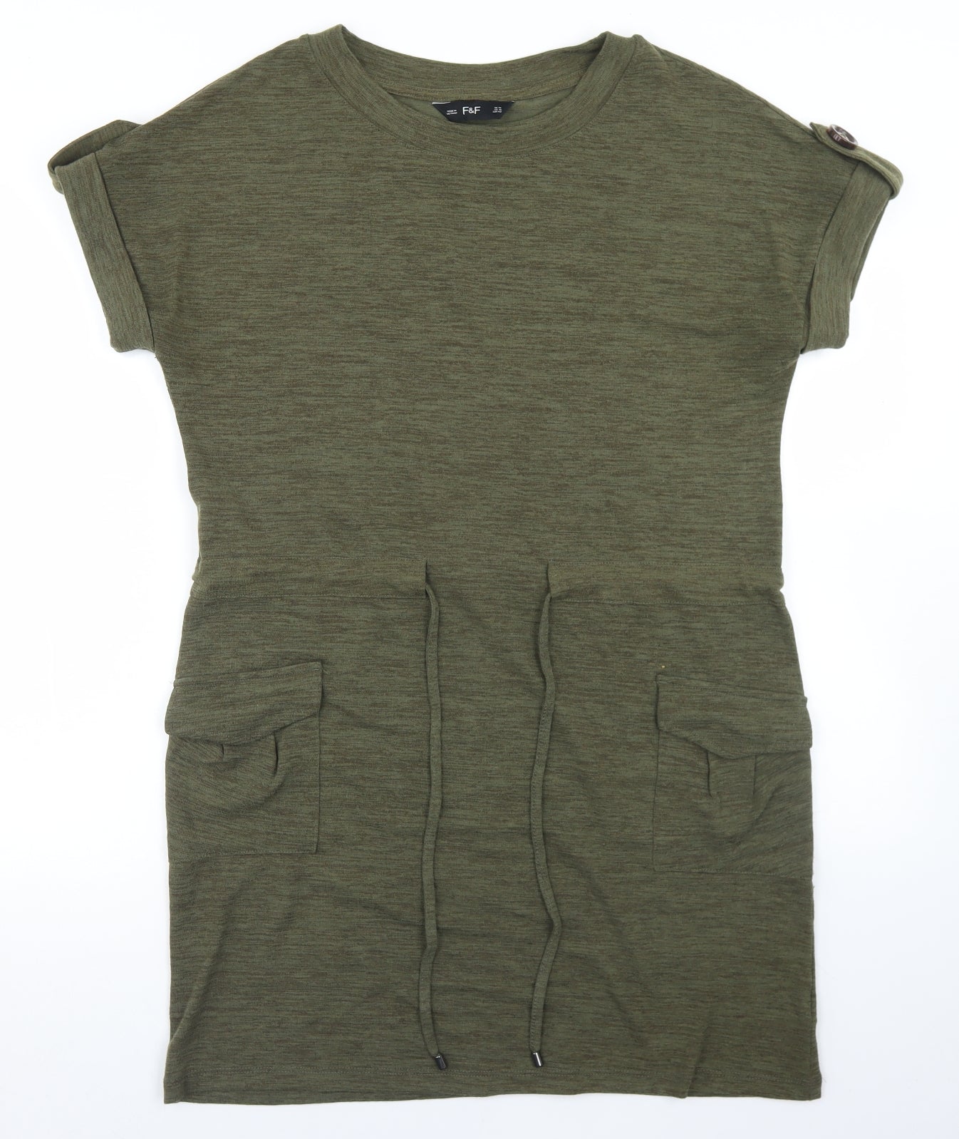 F&F Womens Green  Polyester Sheath  Size 14  Round Neck
