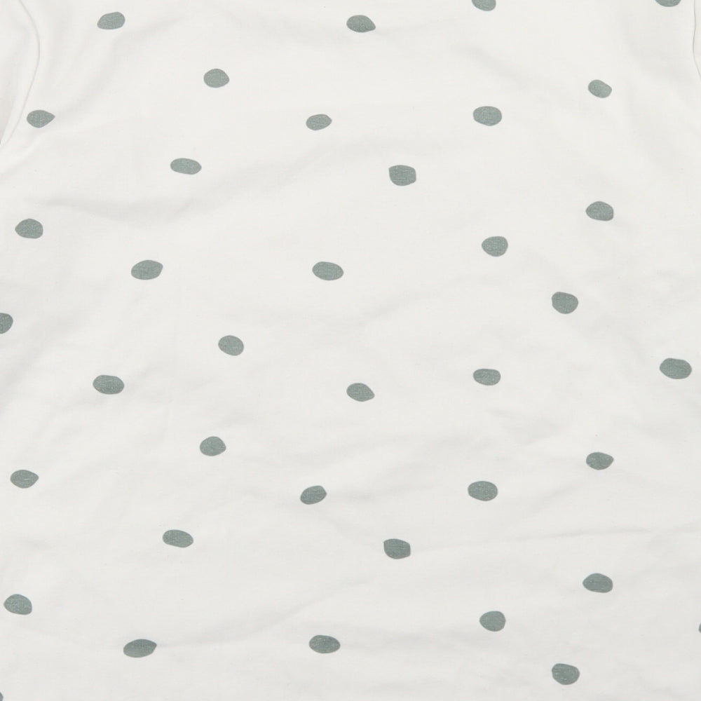 F&F Womens White Polka Dot Polyester Pullover Sweatshirt Size S   - Weekend Ready