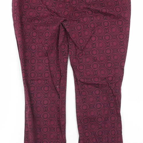 Atmosphere Womens Purple Argyle/Diamond Cotton Dress Pants Trousers Size 8 L24 in Regular Hook & Eye