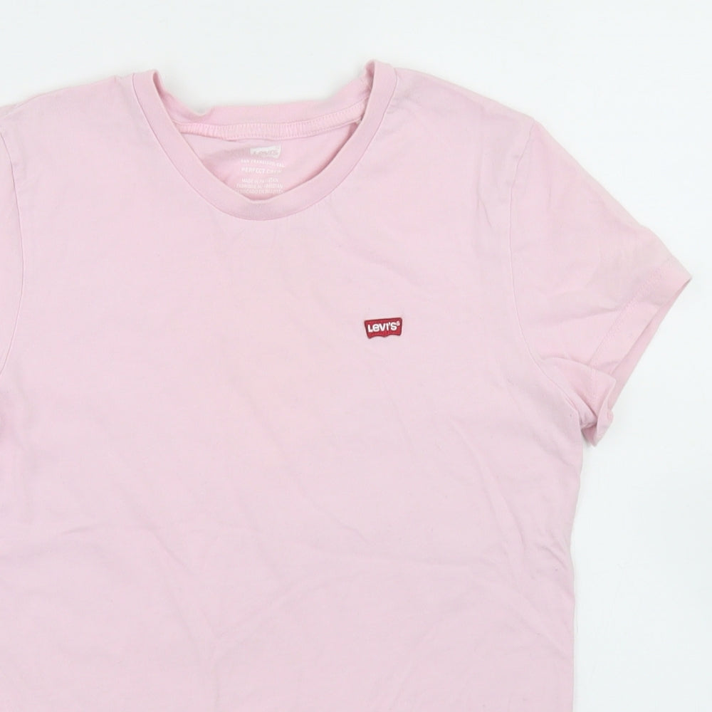 Levi's Mens Pink  Polyester  T-Shirt Size XS Crew Neck