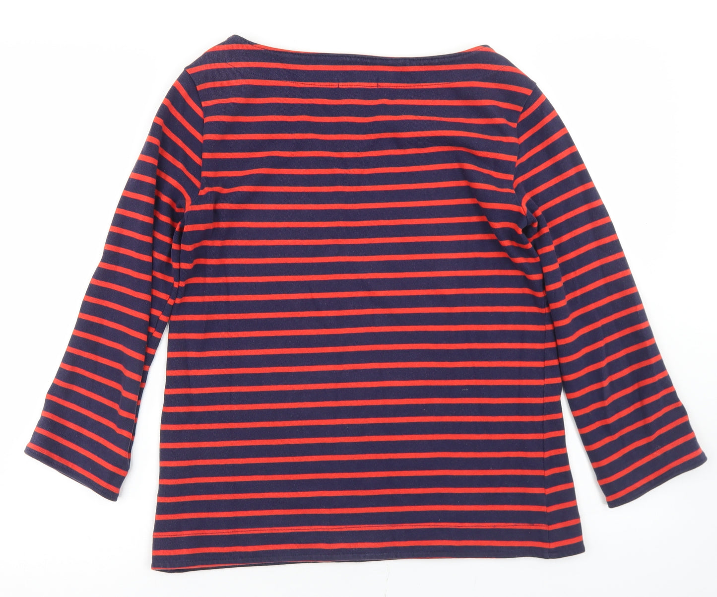 Gap Womens Blue Striped Cotton Basic T-Shirt Size S Boat Neck