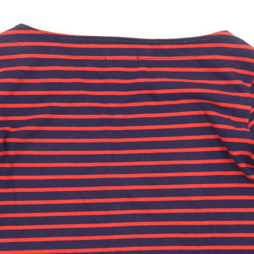 Gap Womens Blue Striped Cotton Basic T-Shirt Size S Boat Neck