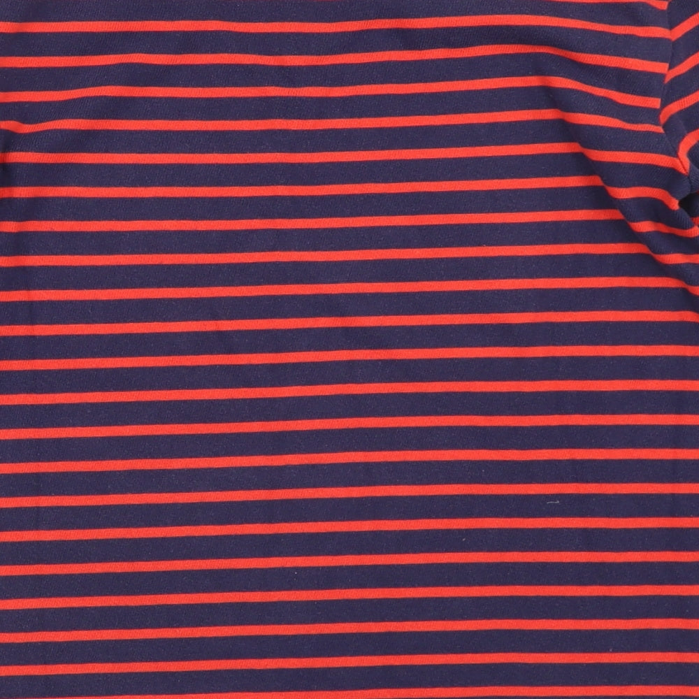 Gap Womens Blue Striped Cotton Basic T-Shirt Size S Boat Neck