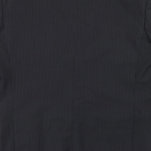 1880 Club Mens Black Striped Polyester Jacket Blazer Size 36
