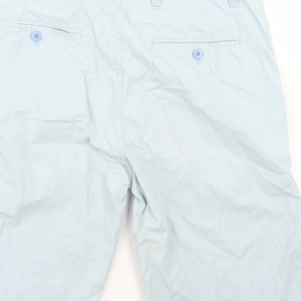 Hilfiger Denim Mens Blue  Cotton Bermuda Shorts Size 32 in L11 in Regular Button