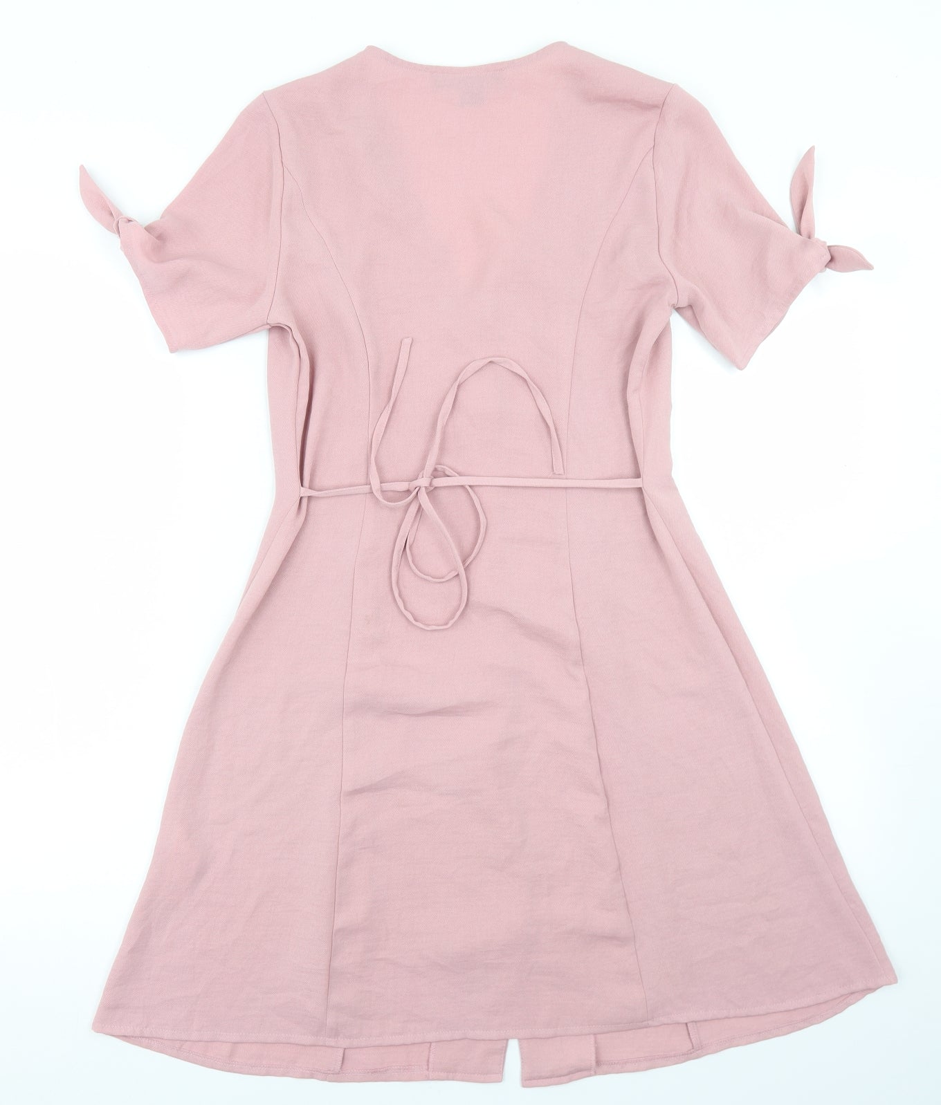 Primark Womens Pink  Polyester Fit & Flare  Size 8  V-Neck Button