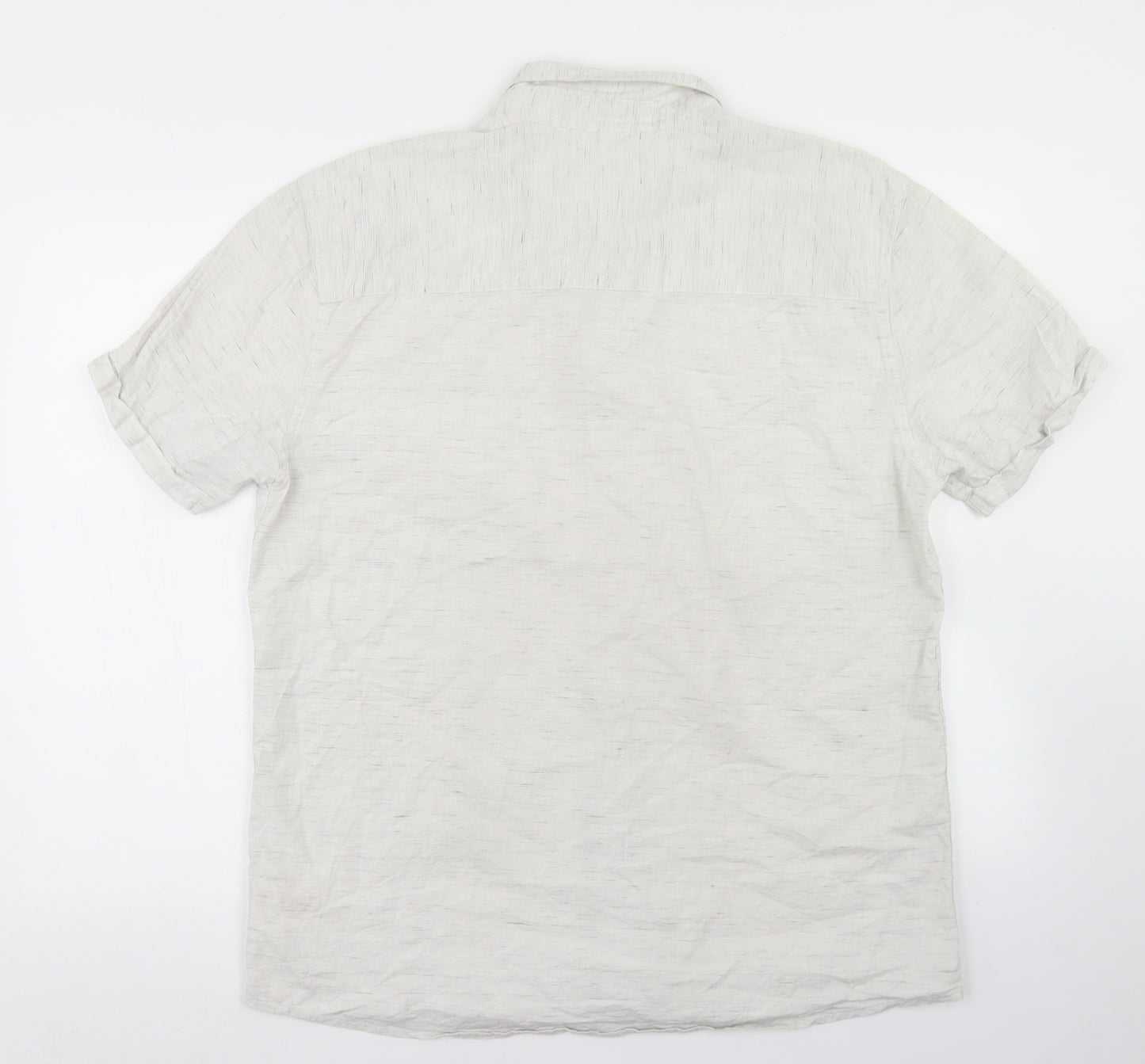 Peacocks Mens Beige  Cotton  Button-Up Size XL Collared Button