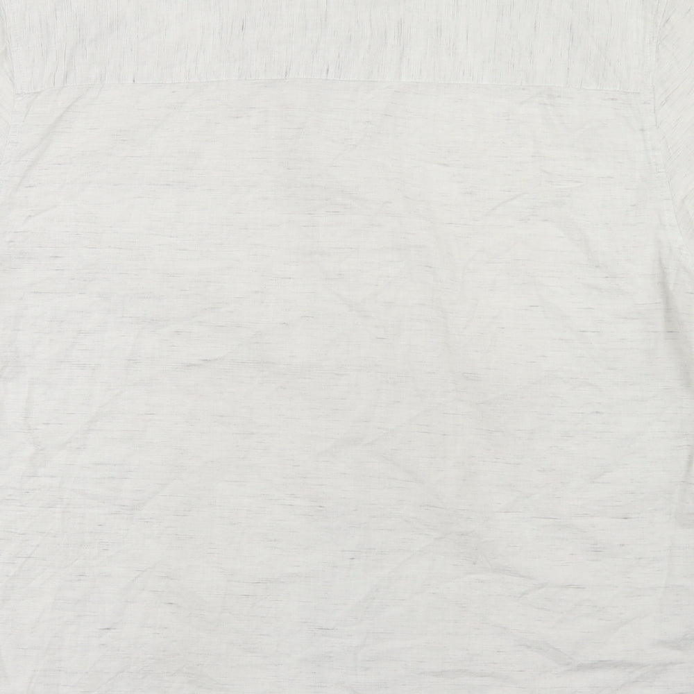 Peacocks Mens Beige  Cotton  Button-Up Size XL Collared Button