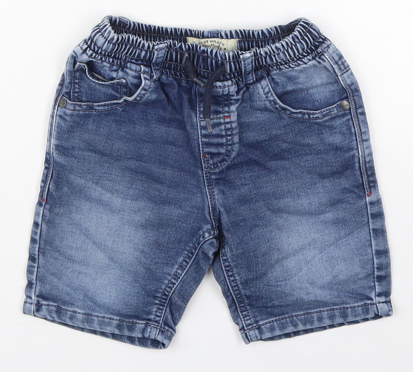 NEXT Boys Blue  Cotton Bermuda Shorts Size 4-5 Years  Regular Drawstring