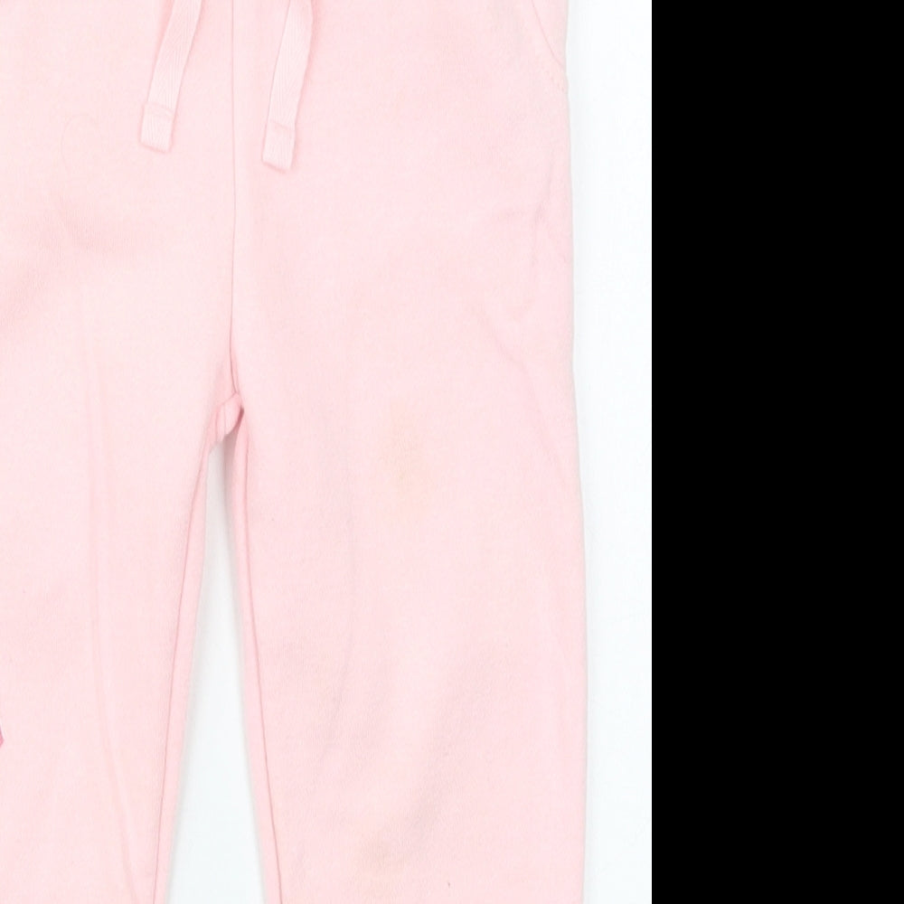 Primark Girls Pink  Cotton Sweatpants Trousers Size 2-3 Years  Regular Drawstring - Minnie Mouse