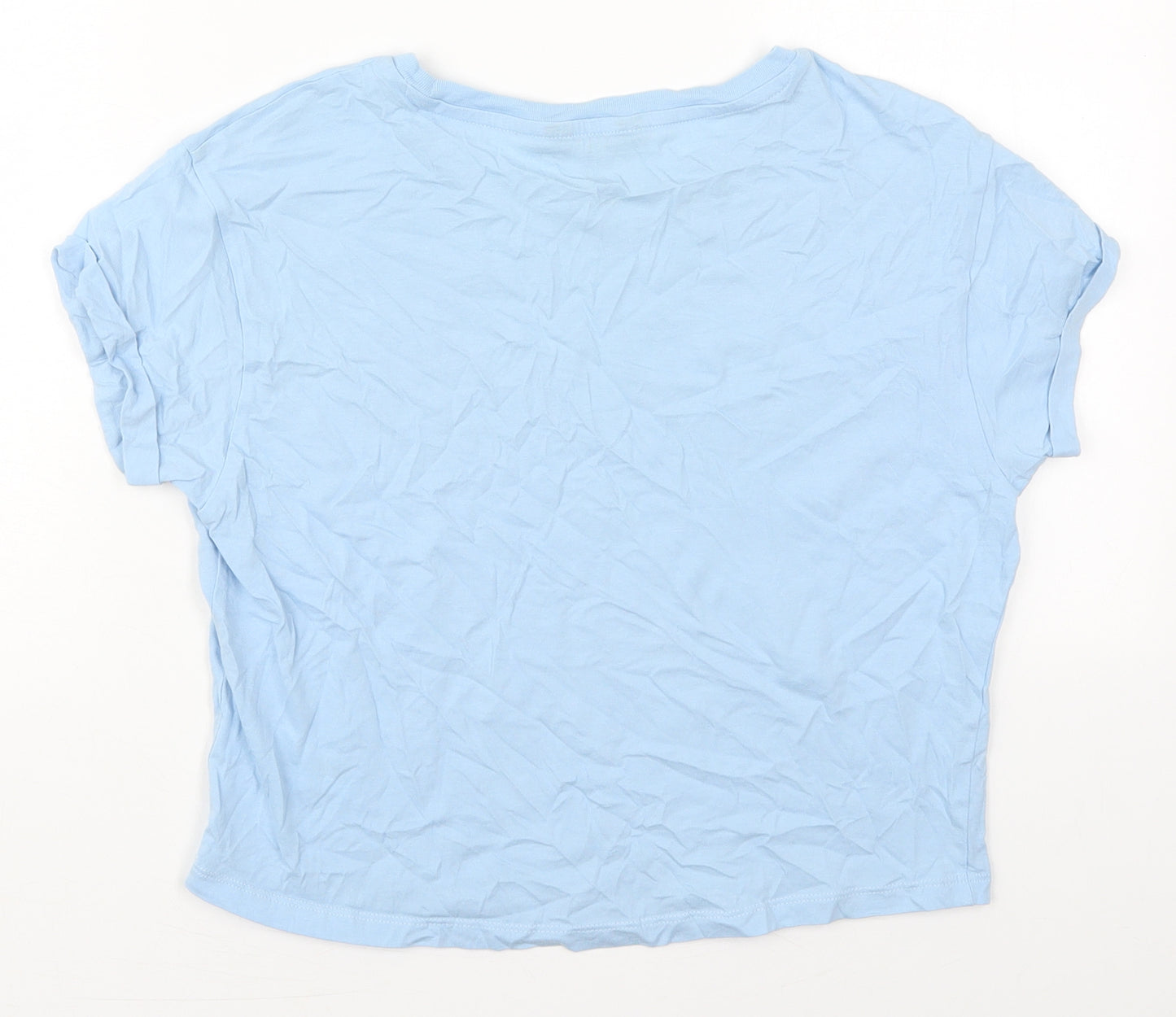 New Look Girls Blue  Cotton Basic T-Shirt Size 14-15 Years Crew Neck Pullover - Weekend Vibes