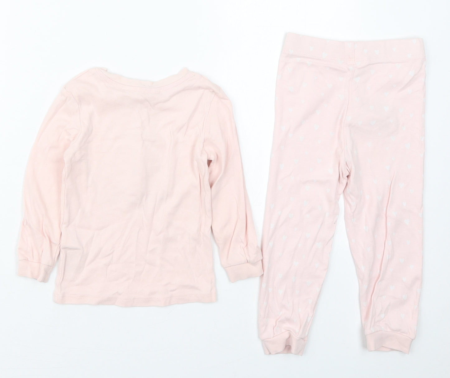 Marks and Spencer Girls Pink Solid Cotton Cami Pyjama Set Size 18-24 Months  Pullover - Panda Imagine a New World