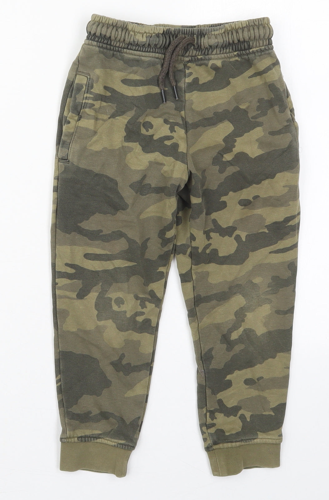 NEXT Boys Green Camouflage Cotton Sweatpants Trousers Size 5 Years  Regular Drawstring