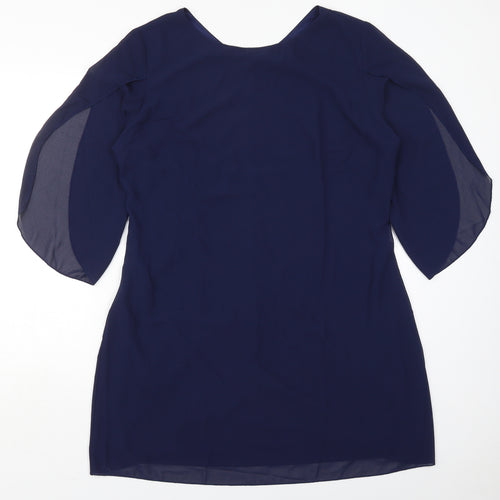 Grace Karen Womens Blue  Polyester Mini  Size XL  Round Neck Zip