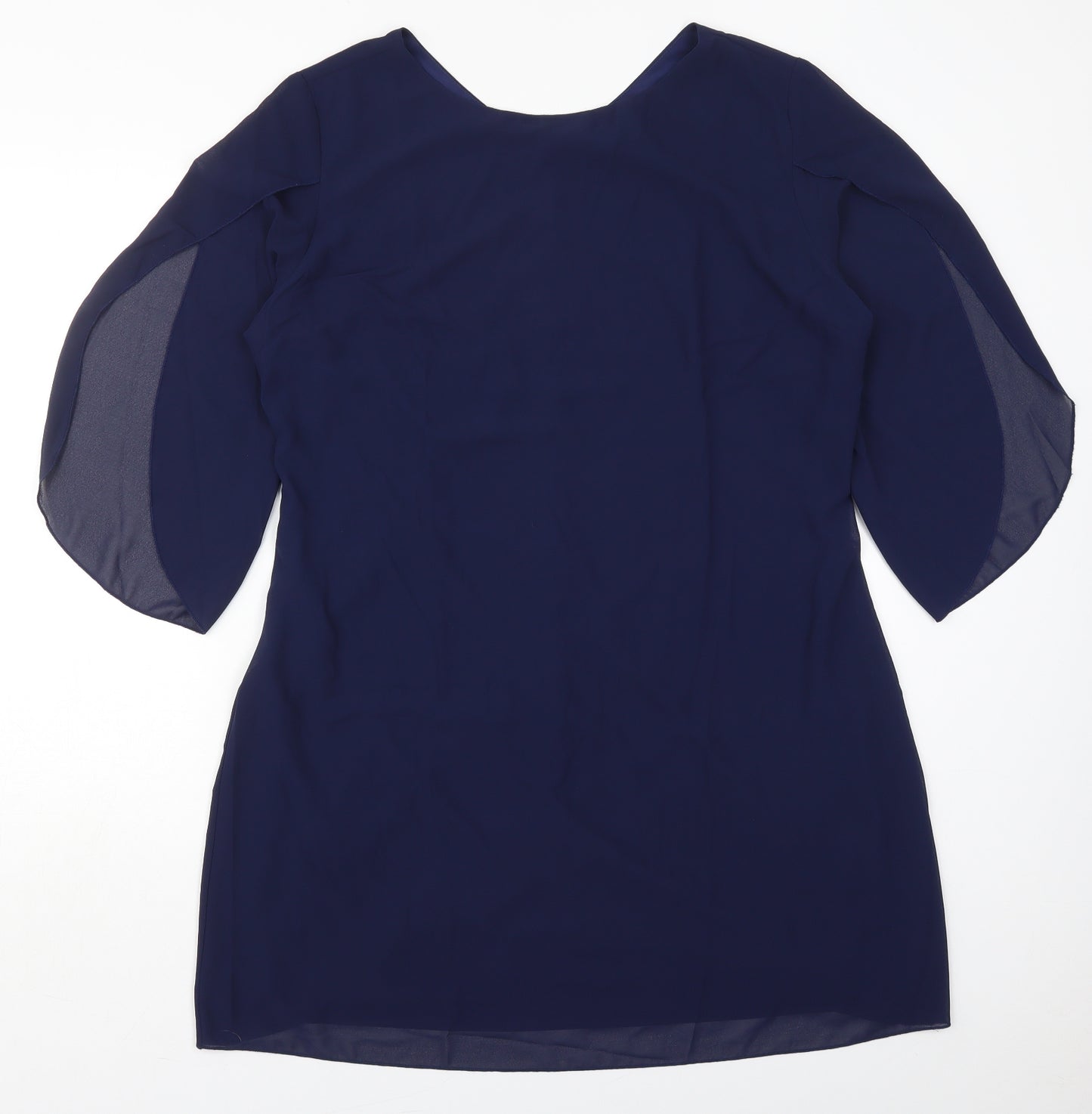 Grace Karen Womens Blue  Polyester Mini  Size XL  Round Neck Zip