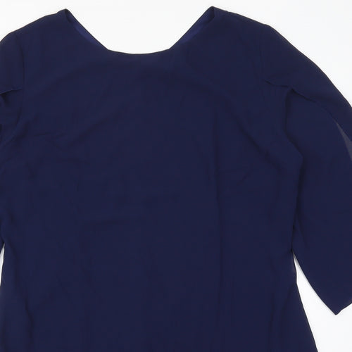 Grace Karen Womens Blue  Polyester Mini  Size XL  Round Neck Zip