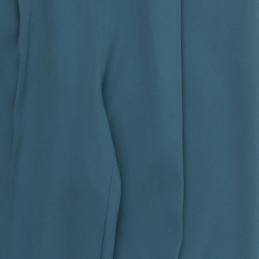 TU Womens Blue  Polyester Trousers  Size 14 L27 in Regular Hook & Eye - Teal Coloured