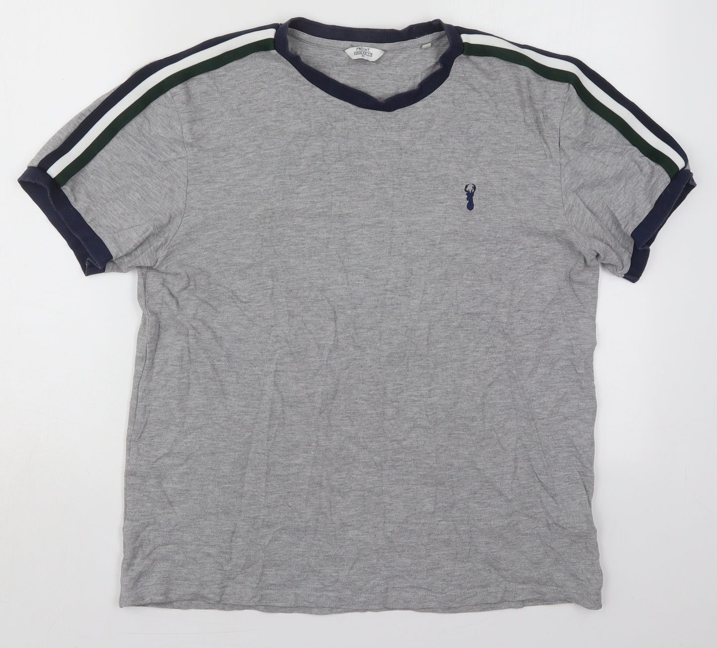 NEXT Mens Grey  Cotton  T-Shirt Size M Crew Neck