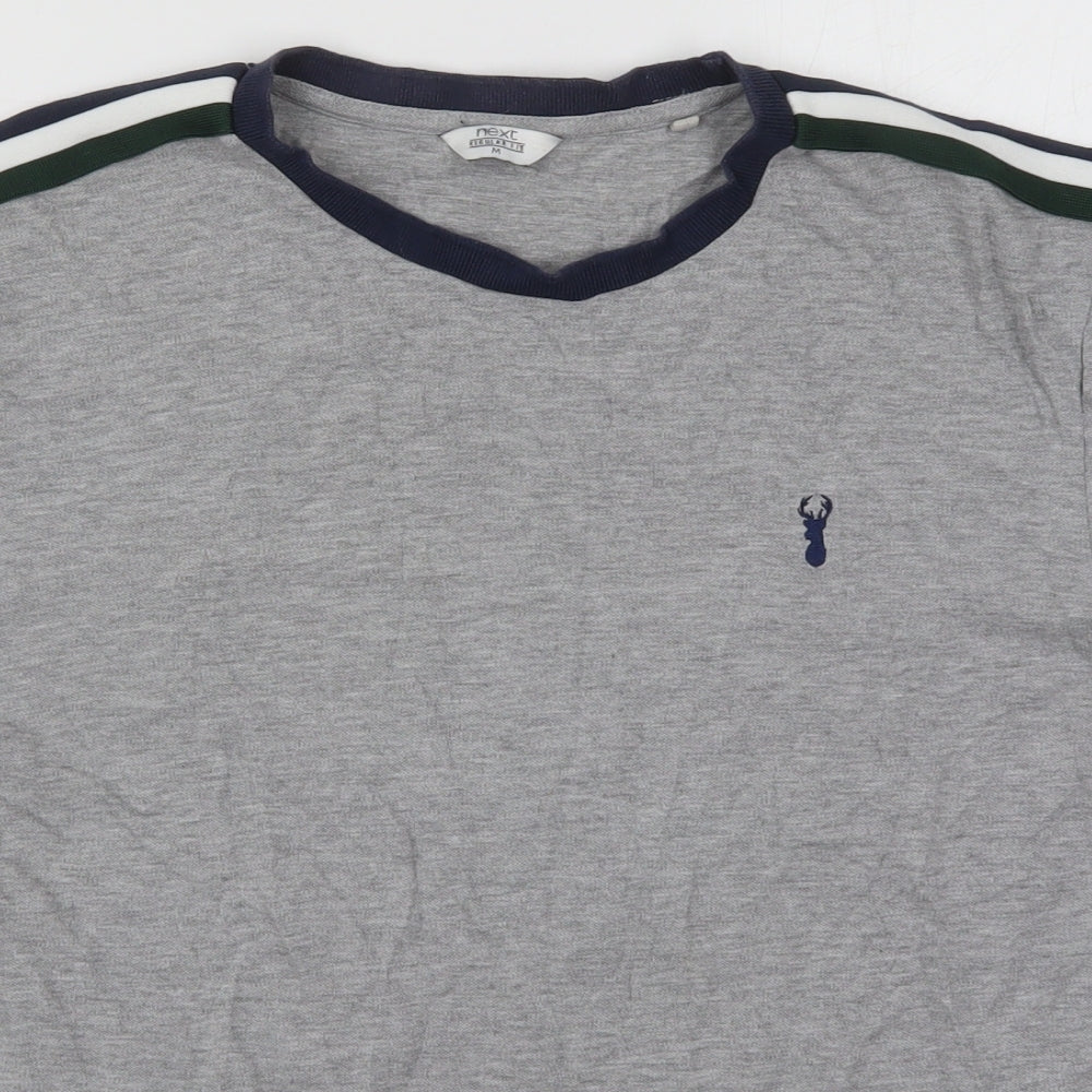 NEXT Mens Grey  Cotton  T-Shirt Size M Crew Neck