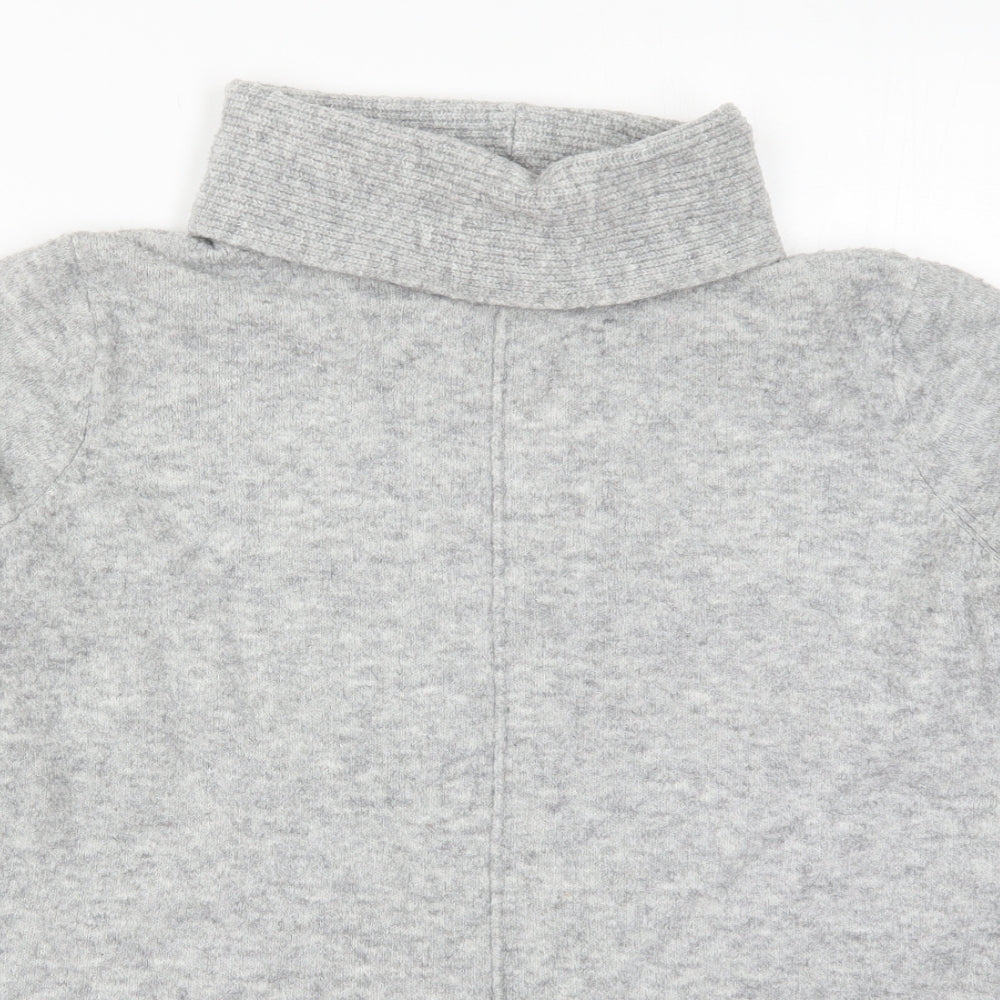 Wallis Womens Grey Roll Neck  Acrylic Pullover Jumper Size M