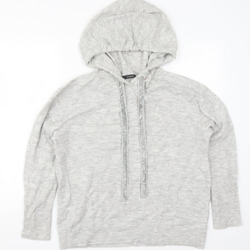 Dunnes Womens Grey  Acrylic Pullover Hoodie Size M  Pullover