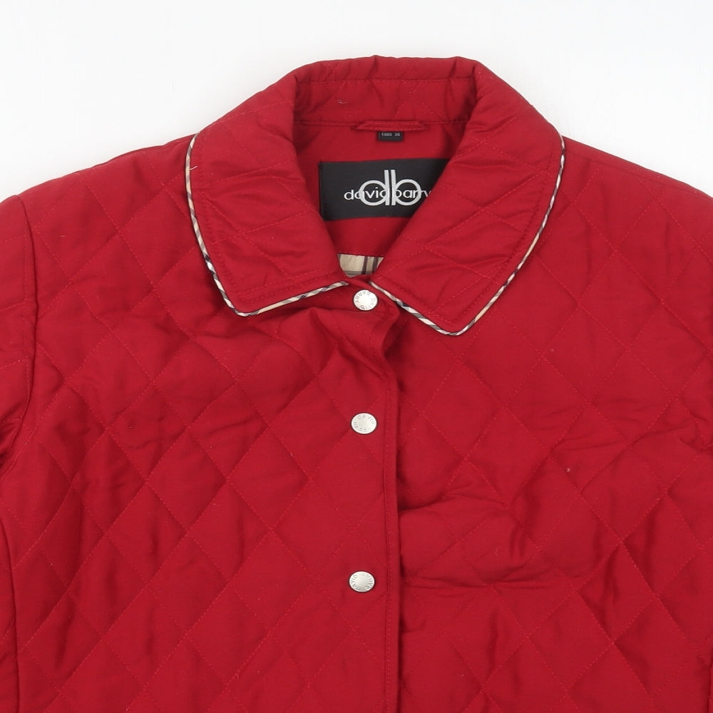 David Barry Womens Red   Quilted Coat Size 12  Button