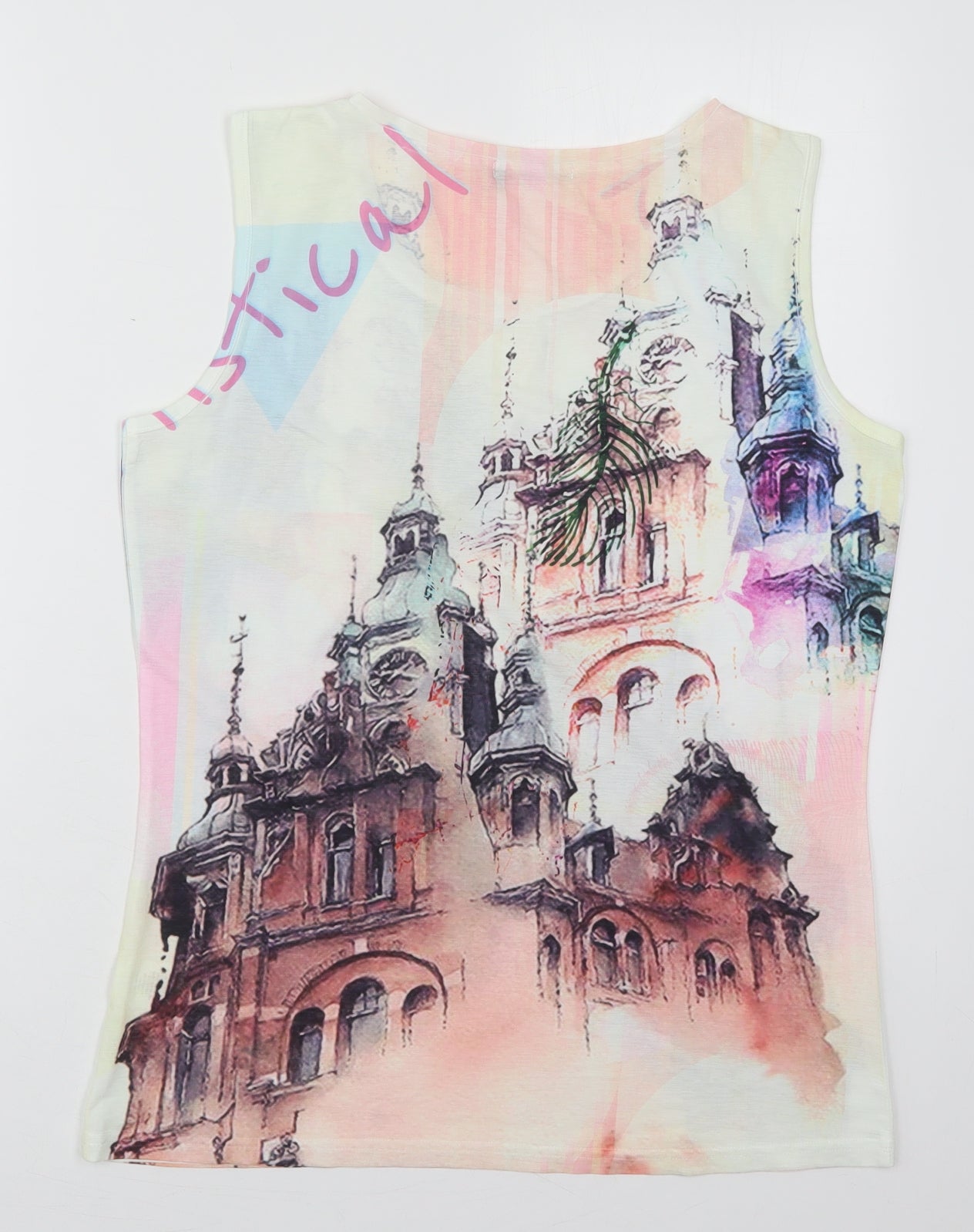 Paramour Womens White  Polyester Basic Tank Size L Round Neck - Old Building