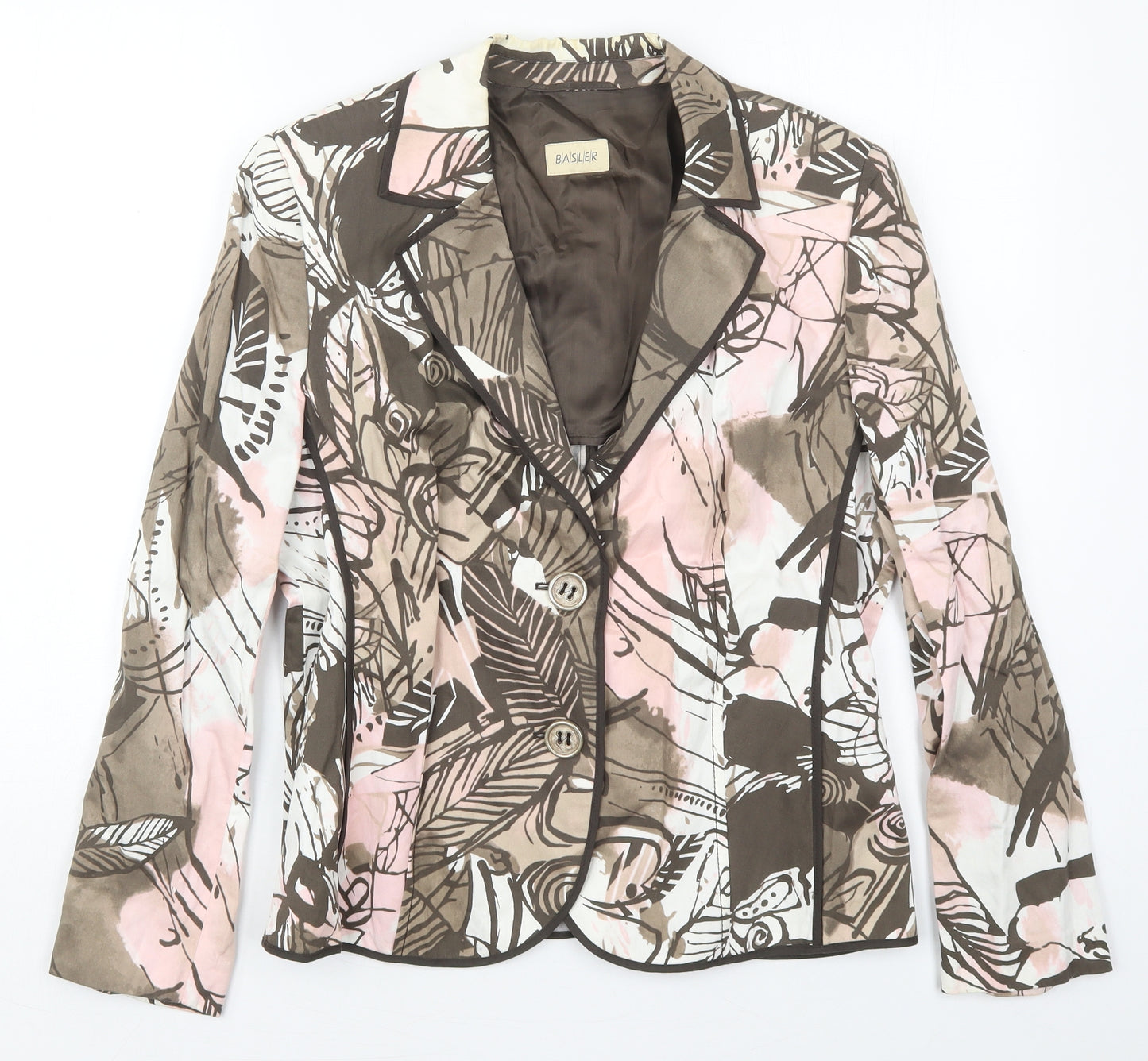 Basler Womens Brown Floral  Jacket  Size 16  Button