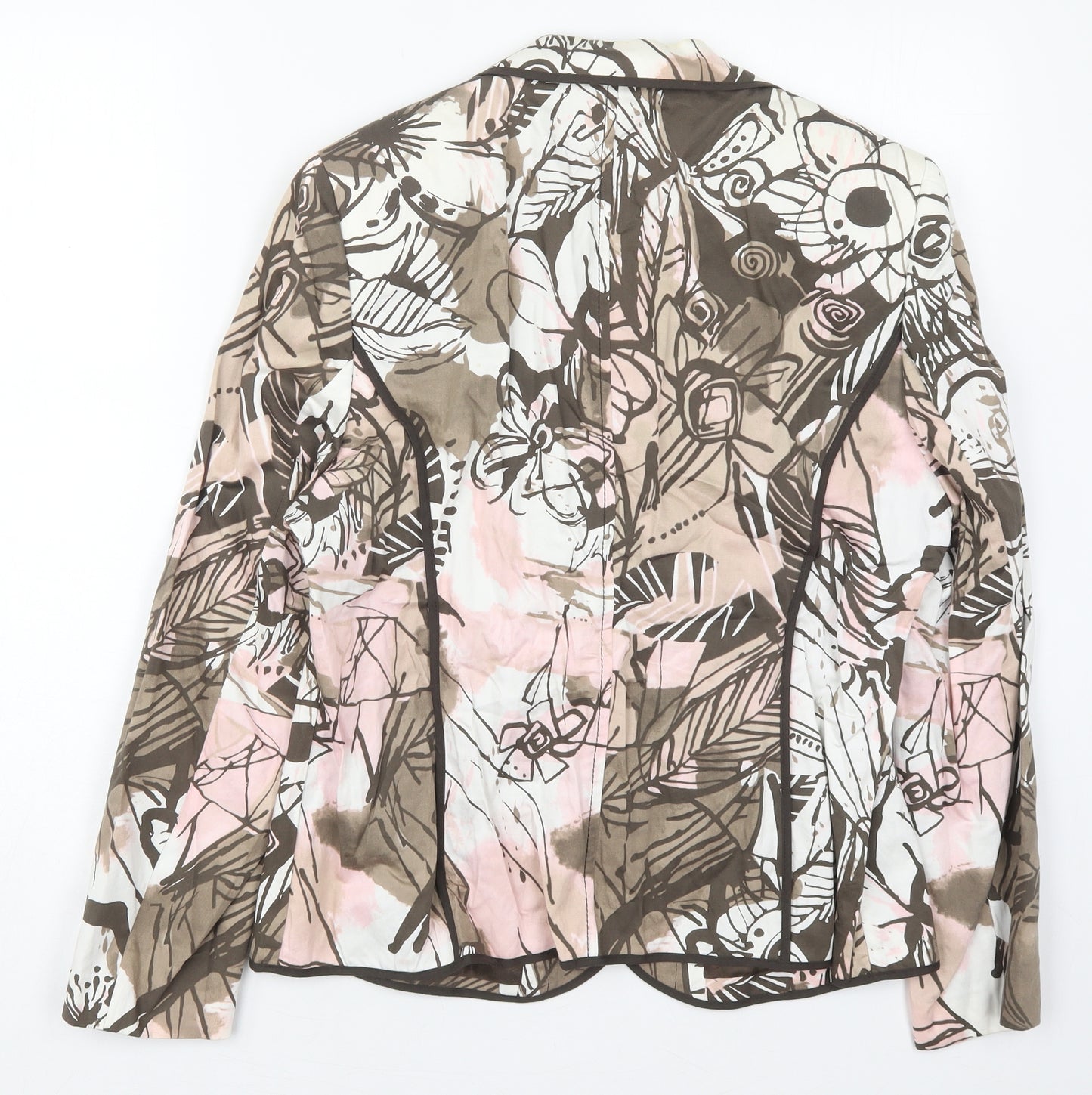 Basler Womens Brown Floral  Jacket  Size 16  Button
